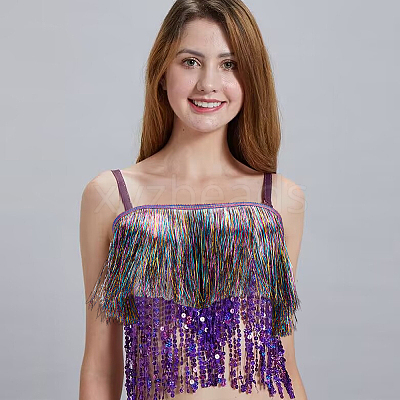 Polyester Tinsel Tassel Trimming OCOR-WH0070-24-1