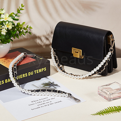 2Pcs 2 Styles Plastic Imitation Pearl Beaded Bag Handles FIND-WR0007-91-1