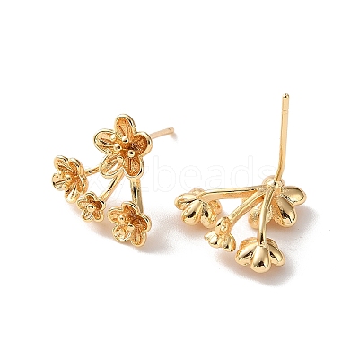 Brass Stud Earring Findings KK-Z164-04G-01-1