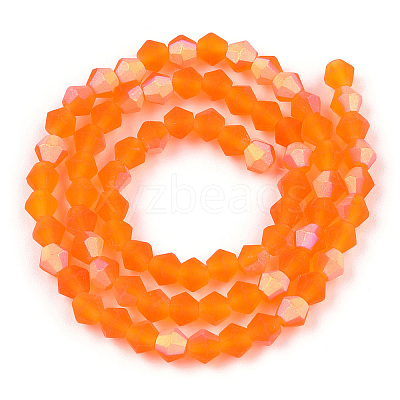 Imitate Austrian Crystal Bicone Frosted Glass Beads Strands EGLA-A039-T6mm-MB11-1