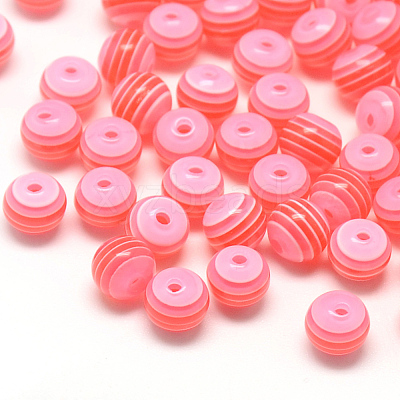 Transparent Stripe Resin Beads RESI-S345-8mm-05-1