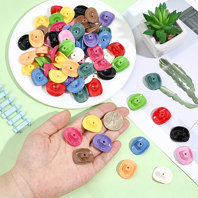 60Pcs 12 Colors Opaque Acrylic Beads OACR-PA0001-64-1