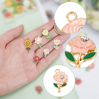 40Pcs 10 Style Alloy Enamel Pendants ENAM-AR0001-57-1