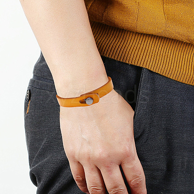 1Pc Punk Retro Ethnic Style Handmade Leather Bracelet Couple Literary Hand Strap Men BJEW-CL0001-02B-1
