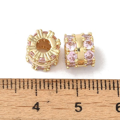 Brass Glass Rhinestone Beads KK-B098-03G-01-1