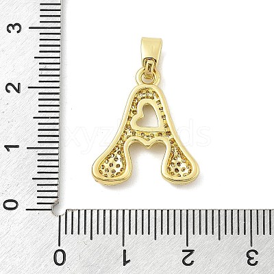 Brass Micro Pave Cubic Zirconia Pendants ZIRC-C012-01G-01-1