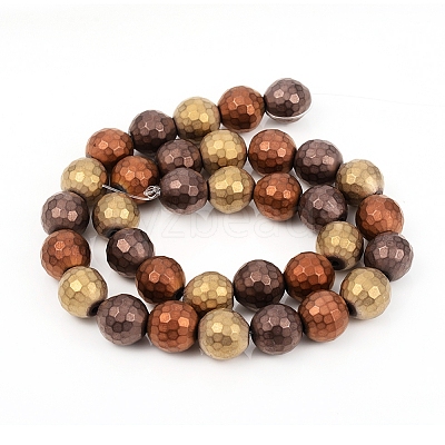 PVD Vacuum Plating Non-magnetic Synthetic Hematite Beads Strands G-F682-01C-1