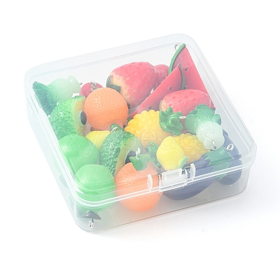 20Pcs 10 Styles Opaque Resin Pendants RESI-FS0001-35-1