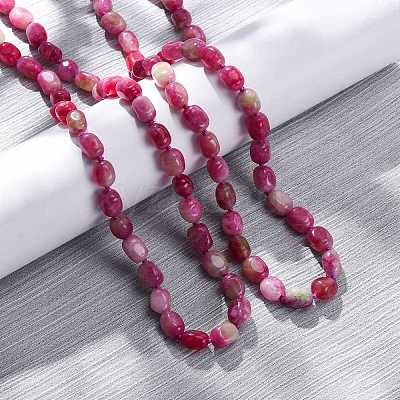 Natural Dyed Malaysia Jade Tumble Stone Nuggets Beaded Long Necklaces for Women NJEW-F340-A04-1