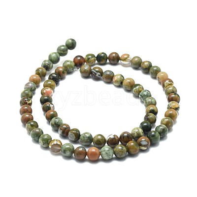 Natural Rhyolite Jasper Beads Strands G-F674-03AB-6mm-1