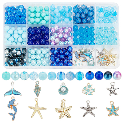 Ocean Theme DIY Jewelry Making Findings Kits DIY-PH0013-52-1