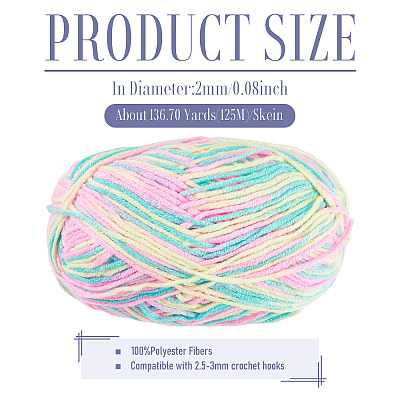 Light Gradient Segment Dyed Polyester Yarn DIY-TADJ0002-005F-1