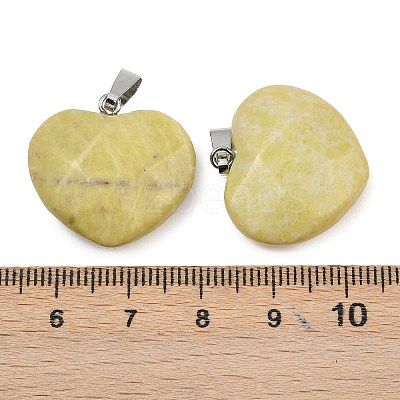 Natural Yellow Mustard Jasper Pendants G-A281-02P-02-1