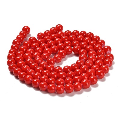 Painted Glass Bead Strands DGLA-S071-8mm-49-1