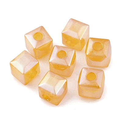 UV Plating Rainbow Iridescent Acrylic Beads PACR-C009-03C-1