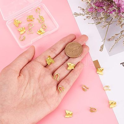 20Pcs 2 Style Rack Plating Brass S Hook Clasps KK-FH0003-91-1