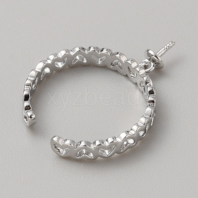 Brass Heart Wrap Open Cuff Ring Findings KK-WH0031-48P-1