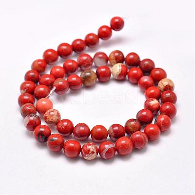 Natural Red Jasper Beads Strands G-F348-02-4mm-1