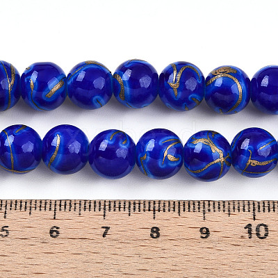 Baking Paint Glass Beads Strands DGLA-N010-10mm-05-1