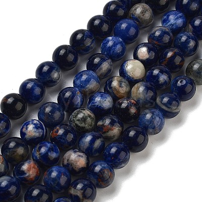 Natural South Africa Sodalite Beads Strands X-G-S259-35-6mm-1