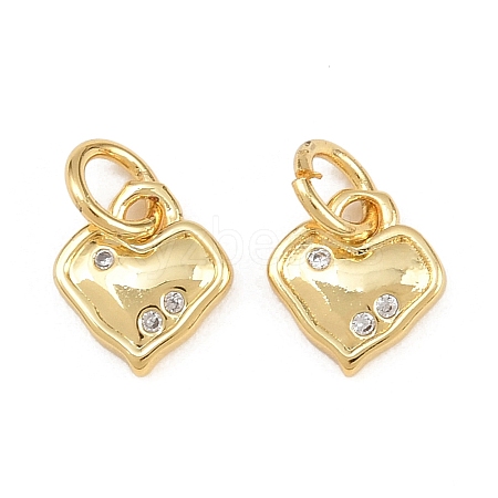 Brass Micro Pave Clear Cubic Zirconia Pendants KK-L275-71D-G-1
