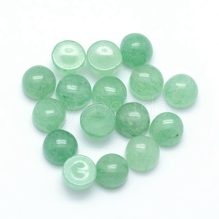 Natural Green Aventurine Cabochons X-G-P393-R15-4mm-1