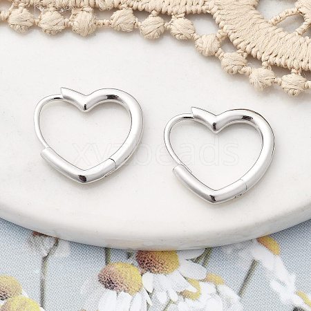 925 Sterling Silver Hoop Earrings EJEW-R001-01S-1