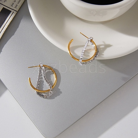304 Stainless Steel Stud Earrings EJEW-A161-03G-1