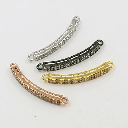 Brass Cubic Zirconia Links ZIRC-F003-04A-1