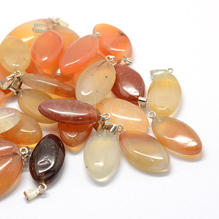 Horse Eye Dyed Natural Agate Pendants G-Q363-12-1