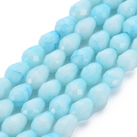 Opaque Baking Painted Glass Beads Strands EGLA-N006-007B-1