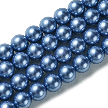 Electroplate Glass Pearl Beads Strands HY-F001-14mm-03-1