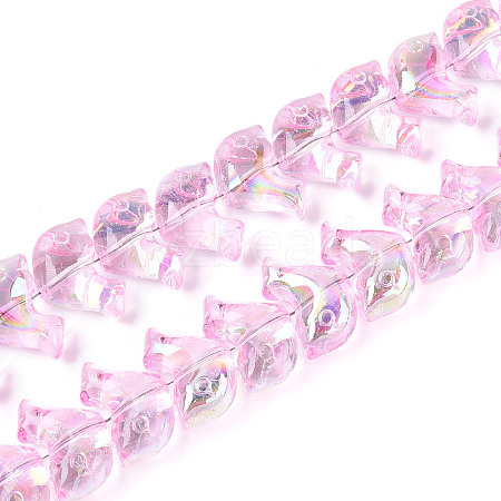 Baking Paint Electroplate Transparent Glass Beads Strands EGLA-N017-06-B02-1