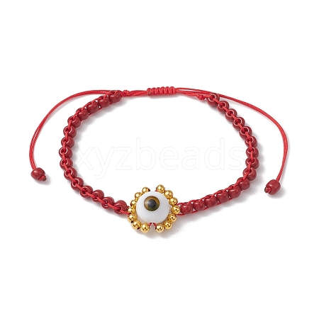 Handmade Lampwork Evil Eye & Glass Seed Beads Braided Bead Bracelets BJEW-MZ00090-03-1