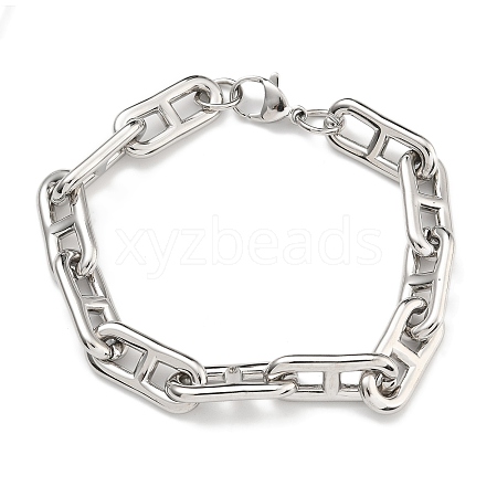 304 Stainless Steel Link Chain Bracelets BJEW-H618-06P-1