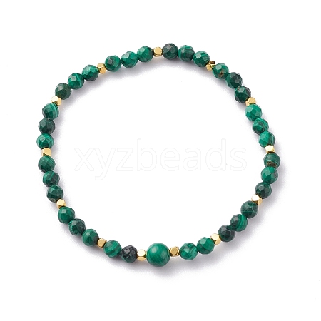 Natural Malachite Beaded Bracelets BJEW-JB06469-1