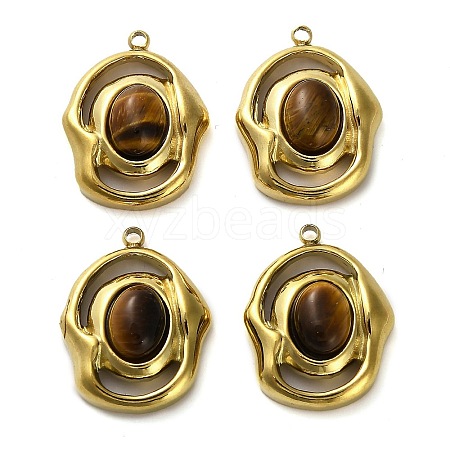 Natural Tiger Eye Pendants STAS-H438-10G-04-1