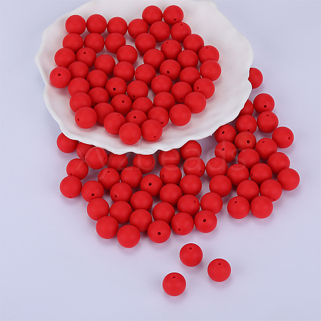 Round Silicone Focal Beads SI-JX0046A-25-1