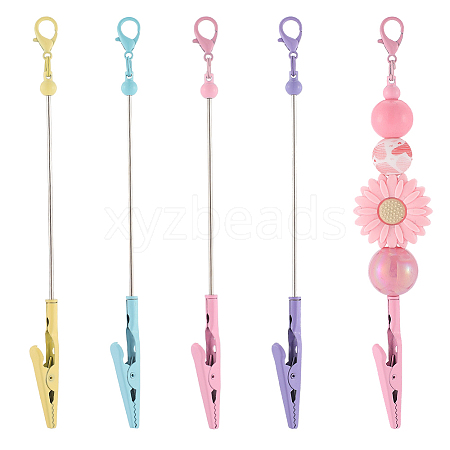 4Pcs 4 Colors Alloy Bracelet Tool Jewelry Helper Beadable Alligator Clip AJEW-SP0001-71A-1