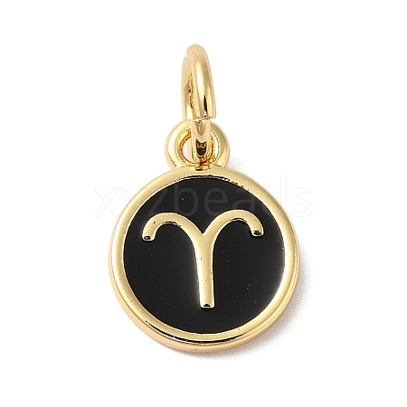 Real 18K Gold Plated Brass Enamel Charms KK-L216-001G-J01-1