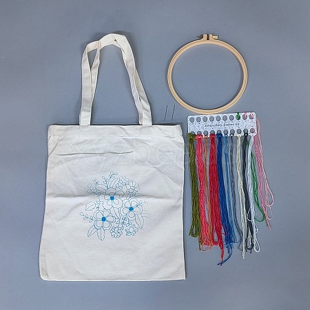 Canvas Bag Embroidery Starter Kits DIY-WH20005-06A-1