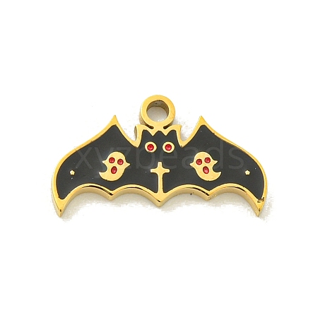 Halloween Theme Ion Plating(IP) 304 Stainless Steel Enamel Pendants STAS-M011-02B-1