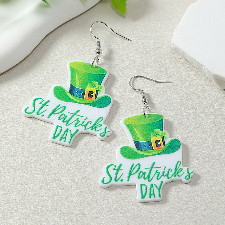 Saint Patrick's Day Lucky Clover Dangle Earrings YB6774-1-1