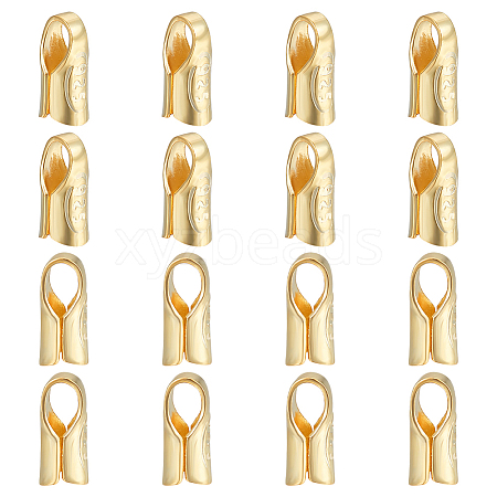 16Pcs S925 Sterling Silver Cord End STER-BC0003-05G-1