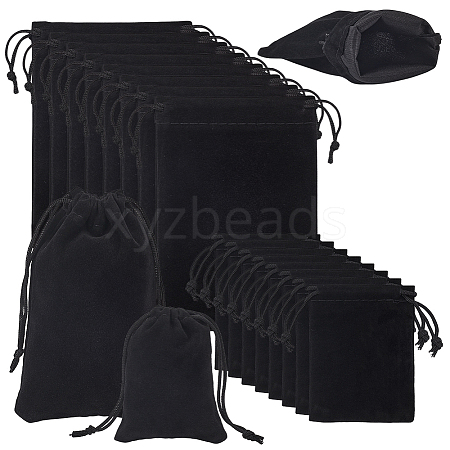 20Pcs 2 Styles Rectangle Velvet Drawstring Pouches TP-NB0001-73-1