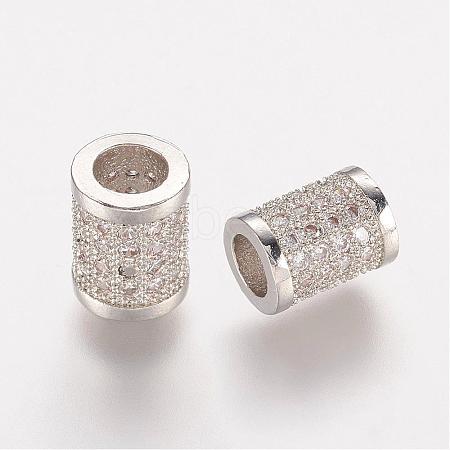 Brass Micro Pave Cubic Zirconia Beads ZIRC-K063-05P-1