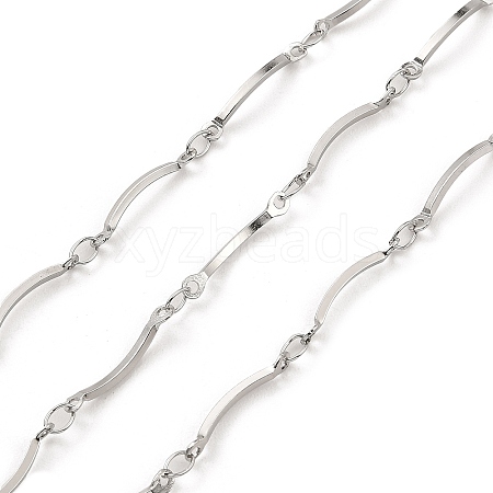Handmade 304 Stainless Steel Curved Bar Link Chains CHS-G025-05P-1