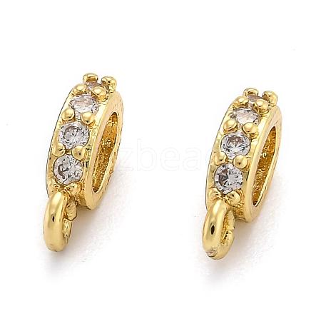 Brass Micro Pave Cubic Zirconia Tube Bails ZIRC-H119-11G-1