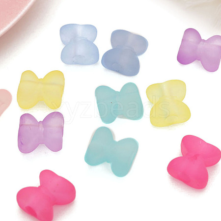 Rubberized Style Transparent Acrylic Beads OACR-K008-17-1