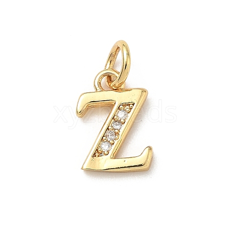 Brass Micro Pave Cubic Zirconia Charms KK-I382-03G-Z-1